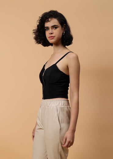 Gaiia Solid Colour Bustier With Zipper