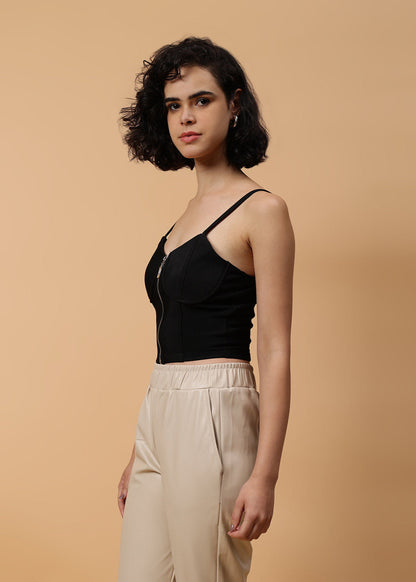 Gaiia Solid Colour Bustier With Zipper
