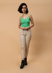 Solid Colour Bustier With Zipper
