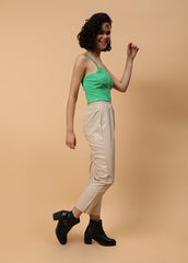 Solid Colour Bustier With Zipper