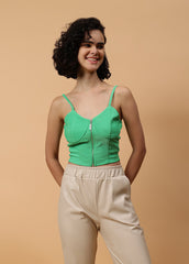 Solid Colour Bustier With Zipper