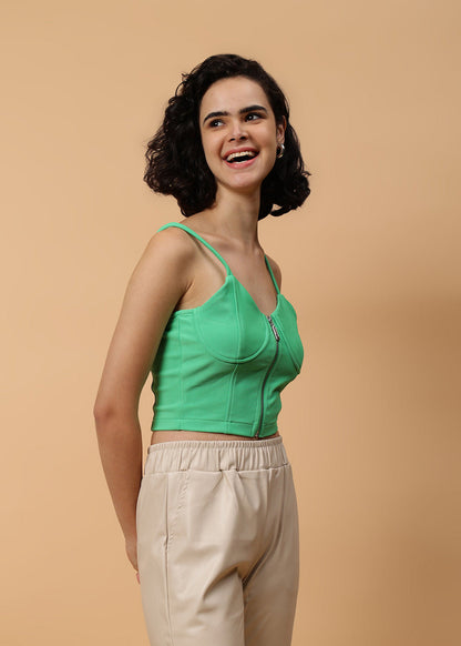 Gaiia Solid Colour Bustier With Zipper