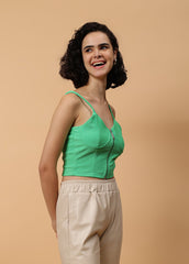 Solid Colour Bustier With Zipper