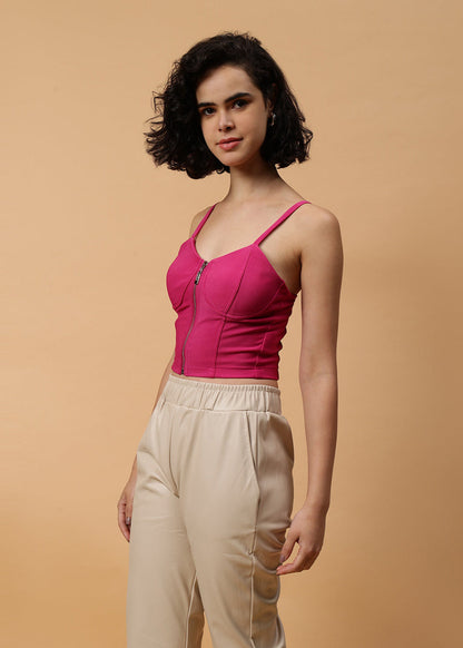 Gaiia Solid Colour Bustier With Zipper