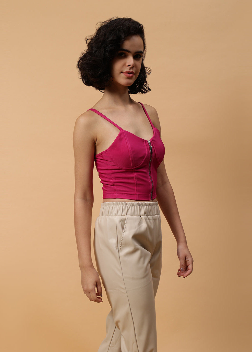 Gaiia Solid Colour Bustier With Zipper