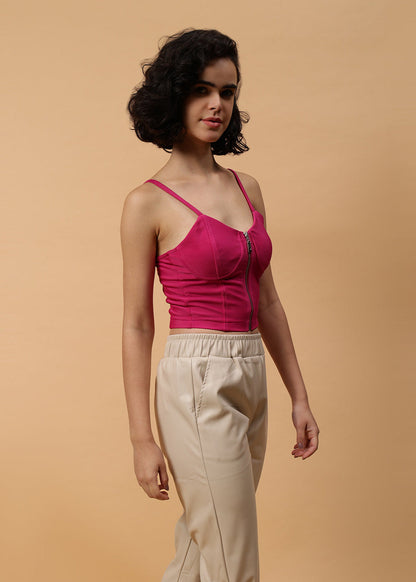 Gaiia Solid Colour Bustier With Zipper