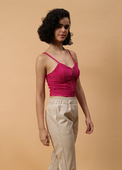 Solid Colour Bustier With Zipper