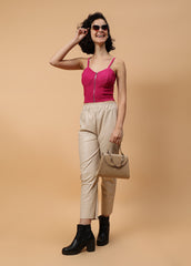 Solid Colour Bustier With Zipper