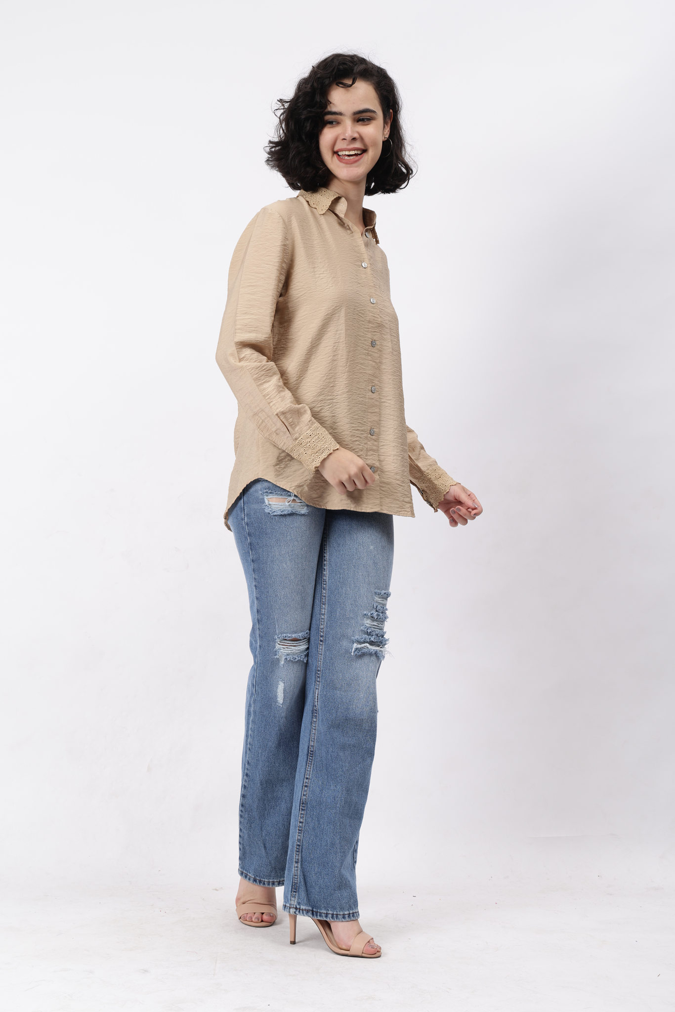 Gaiia Women Long Sleeve Solid Color Shirt