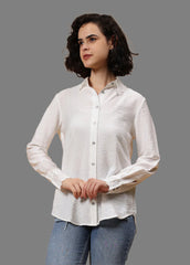 Women Long Sleeve Solid Color Shirt