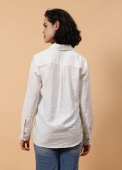 Women Long Sleeve Solid Color Shirt
