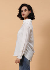 Women Long Sleeve Solid Color Shirt