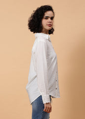 Women Long Sleeve Solid Color Shirt