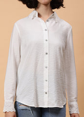 Women Long Sleeve Solid Color Shirt