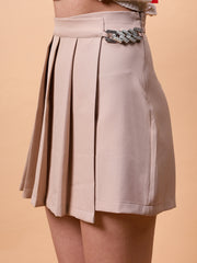 Pleated Skirt With Chain