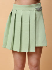 Pleated Skirt With Chain