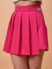 Pleated Skirt With Chain