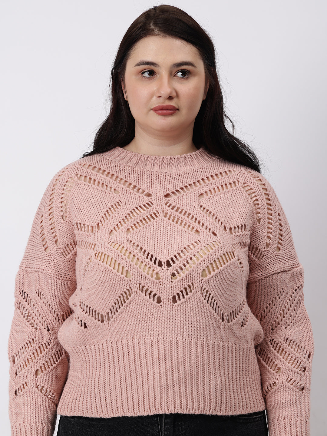 Gaiia Self Design Round Neck Pullover