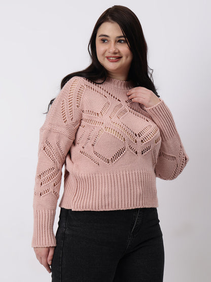 Gaiia Self Design Round Neck Pullover