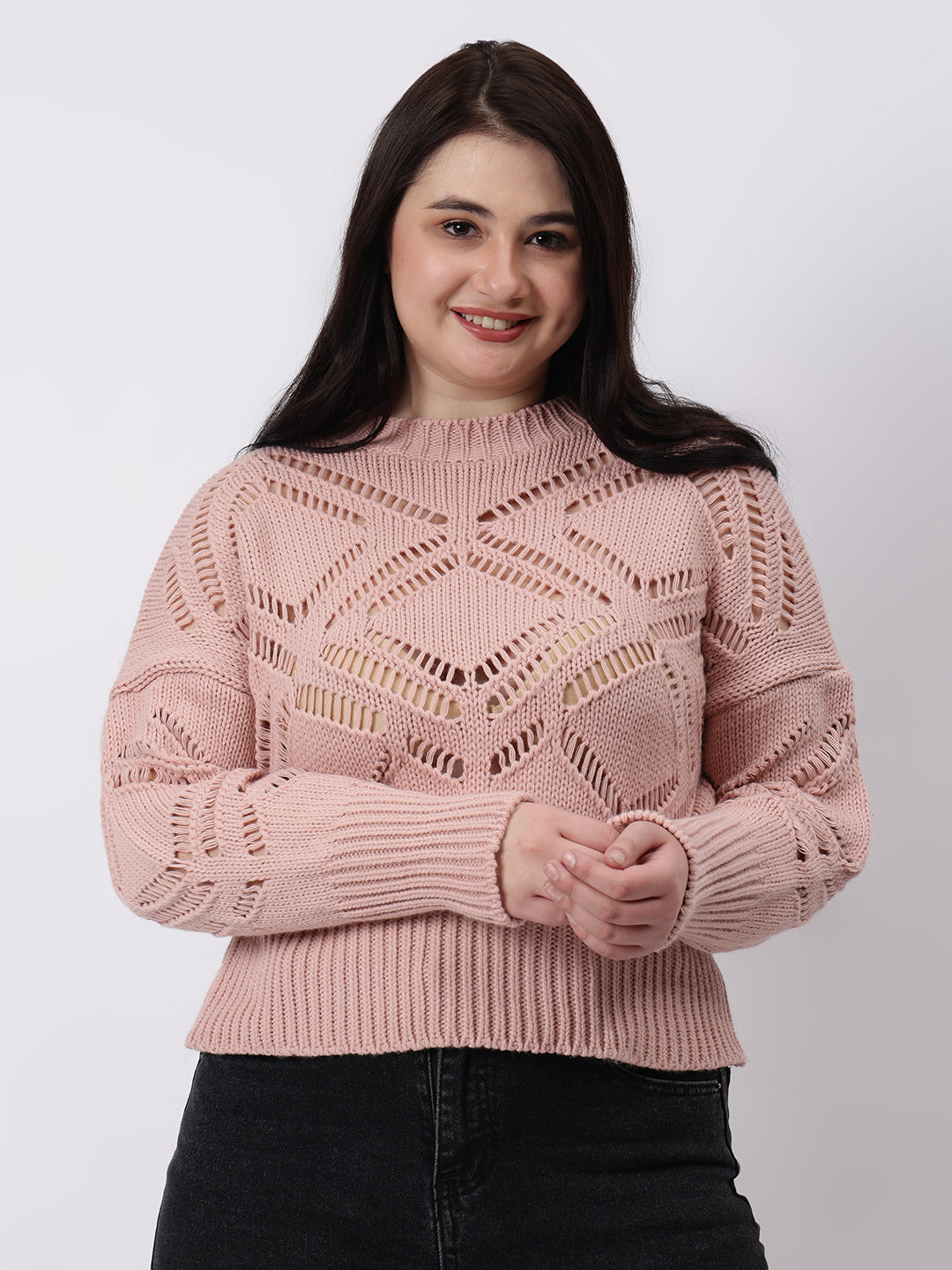 Gaiia Self Design Round Neck Pullover