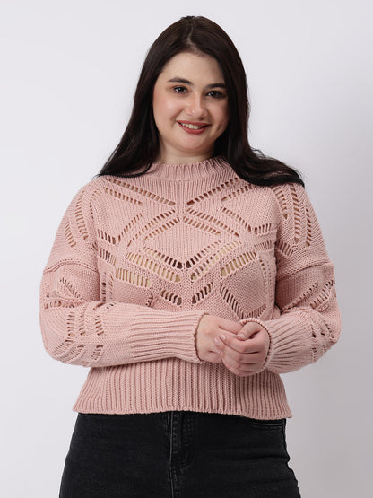 Gaiia Self Design Round Neck Pullover