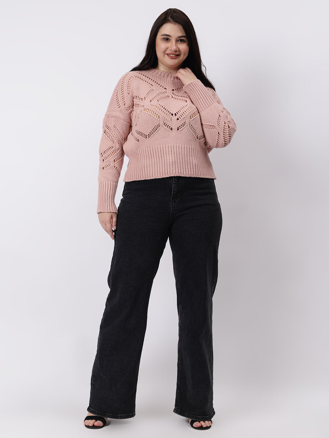 Gaiia Self Design Round Neck Pullover