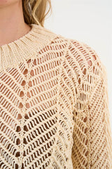 Gaiia Openwork Crop Sweater