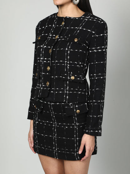 Gaiia Tweed Jacket And Skirt Set