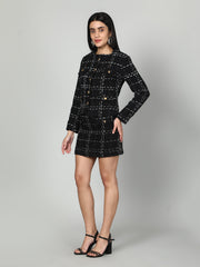 Gaiia Tweed Jacket And Skirt Set