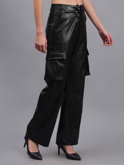 Faux Leather Cargo Trouser