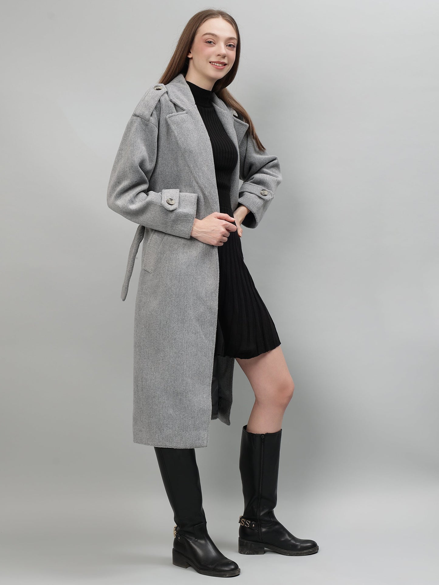 Gaiia Solid Colour Single Breasted Coat