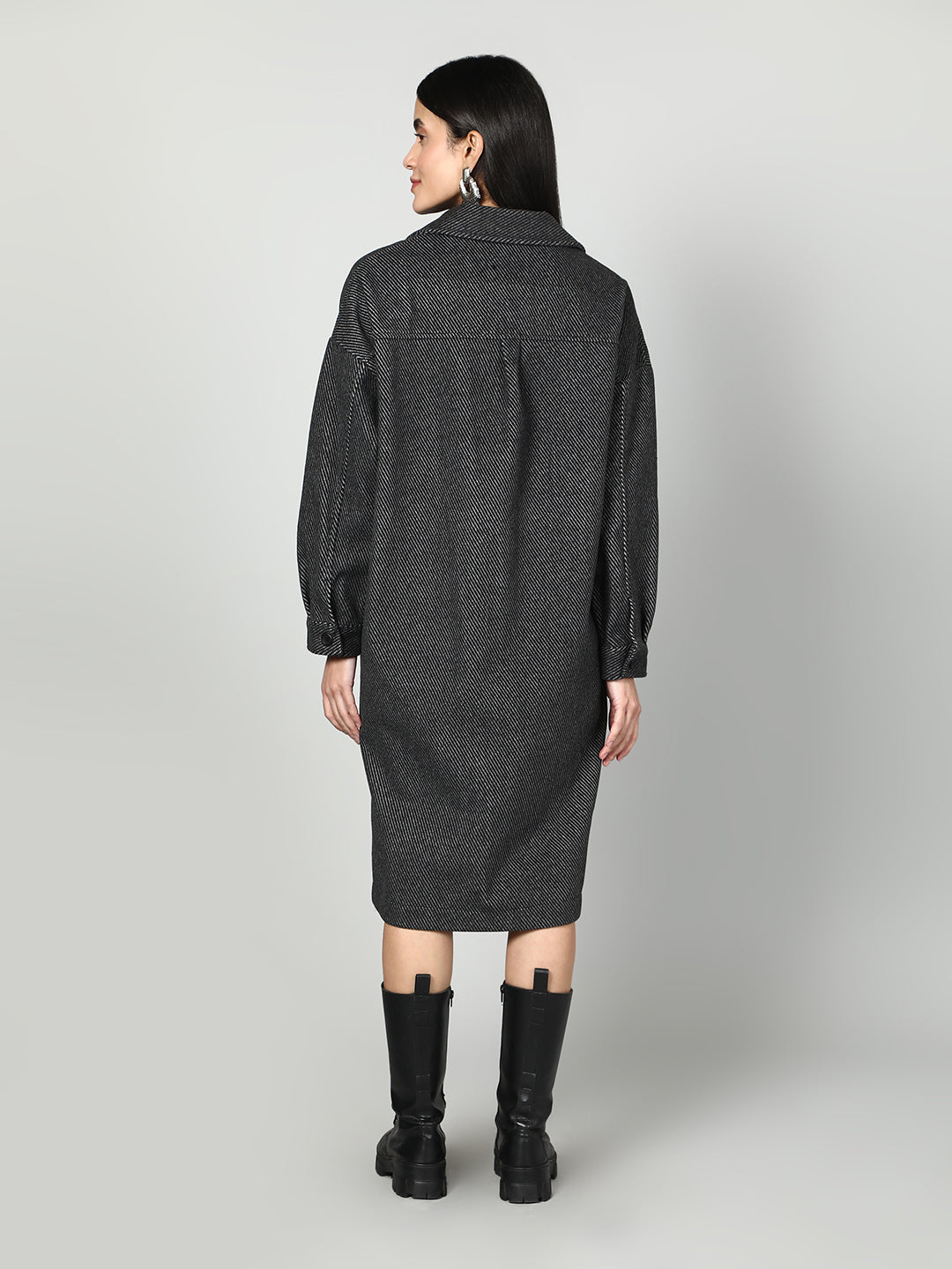 Gaiia Women Solid Colour Collared Neck Wool Coat