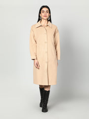Gaiia Women Solid Colour Collared Neck Wool Coat