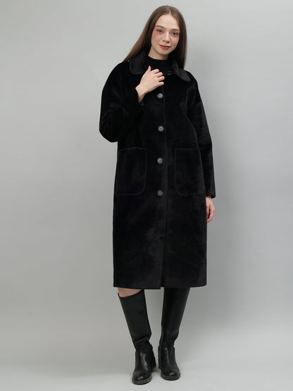 Gaiia Solid Colour Plush Woolen Coat