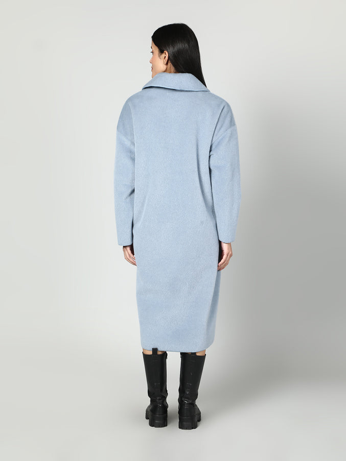 Solid Colour Plush Woolen Coat