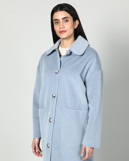 Solid Colour Plush Woolen Coat