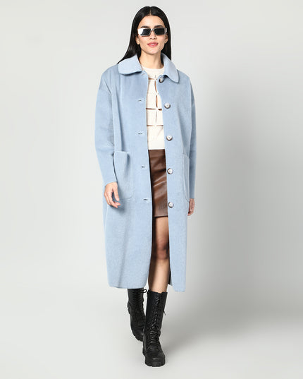 Solid Colour Plush Woolen Coat