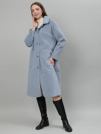Gaiia Solid Colour Plush Woolen Coat