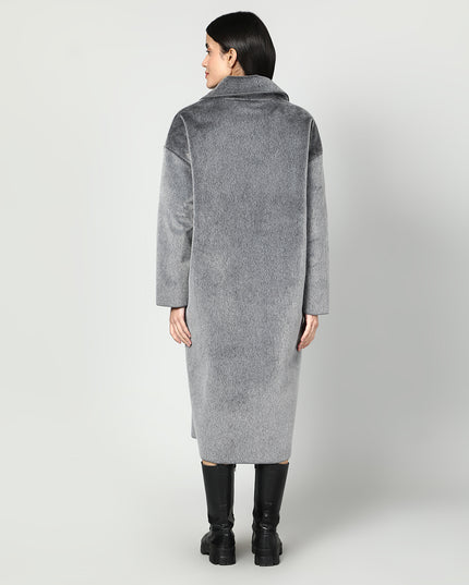 Solid Colour Plush Woolen Coat