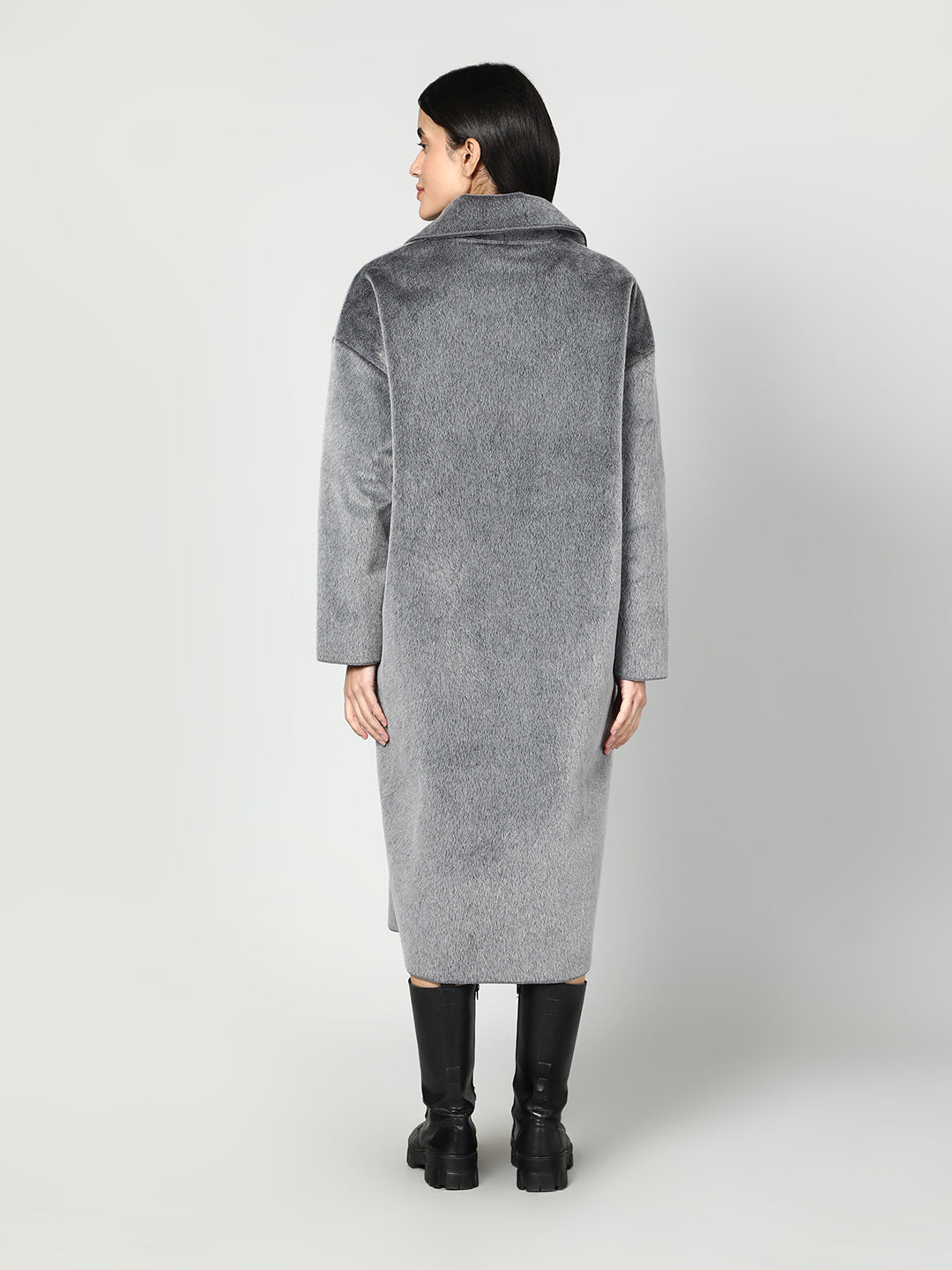 Gaiia Solid Colour Plush Woolen Coat