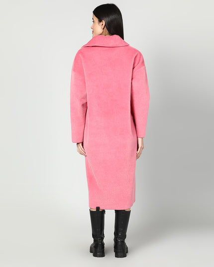 Solid Colour Plush Woolen Coat