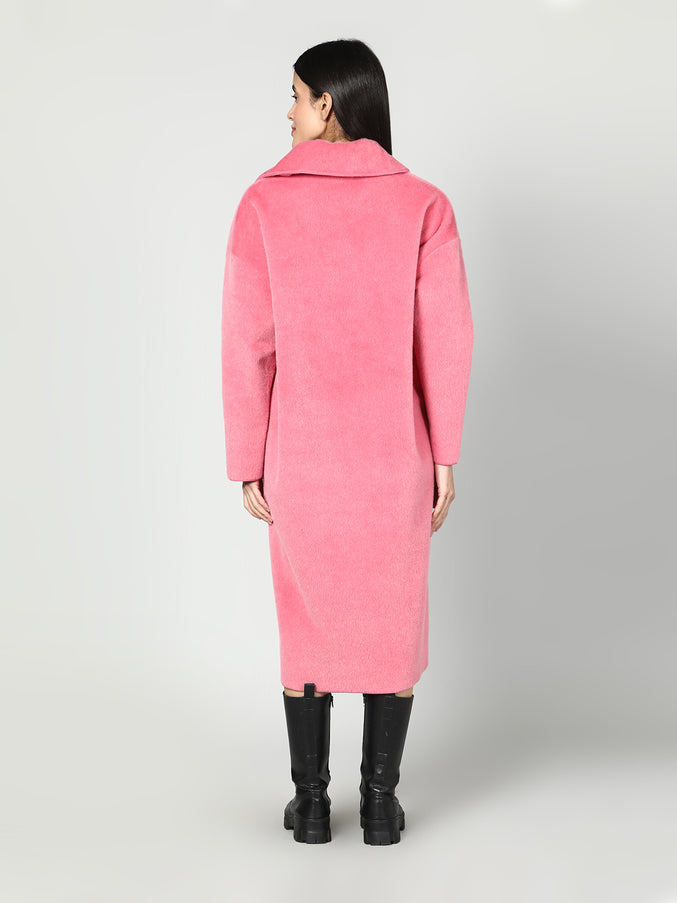 Solid Colour Plush Woolen Coat