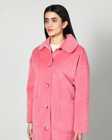 Solid Colour Plush Woolen Coat