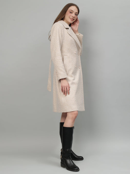 Gaiia Tie Belt Twill Winter Coat