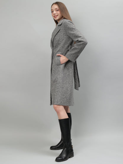 Gaiia Tie Belt Twill Winter Coat