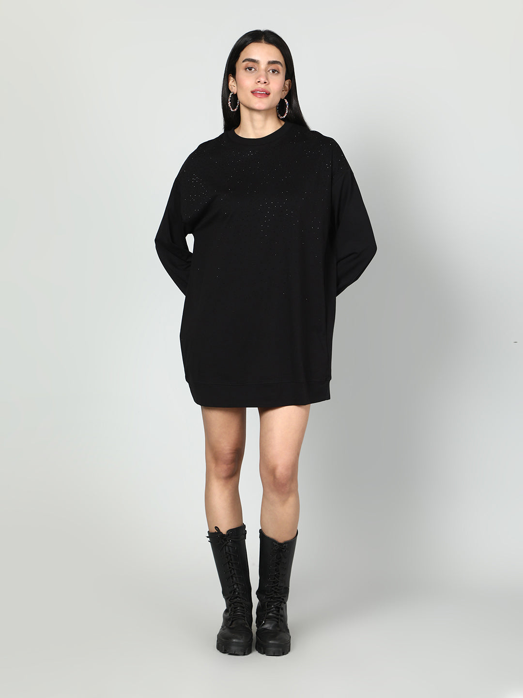 Women Embellished Full Sleeves Sweatshirt