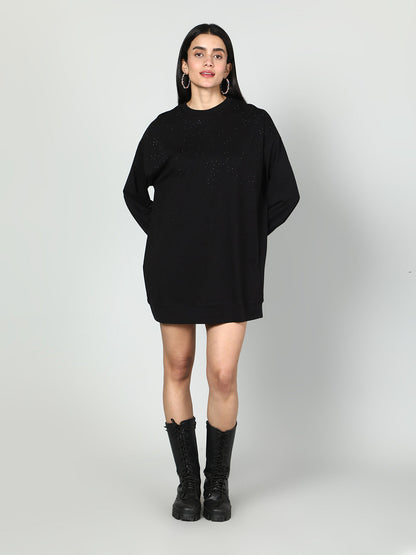 Gaiia Women Embellished Full Sleeves Sweatshirt