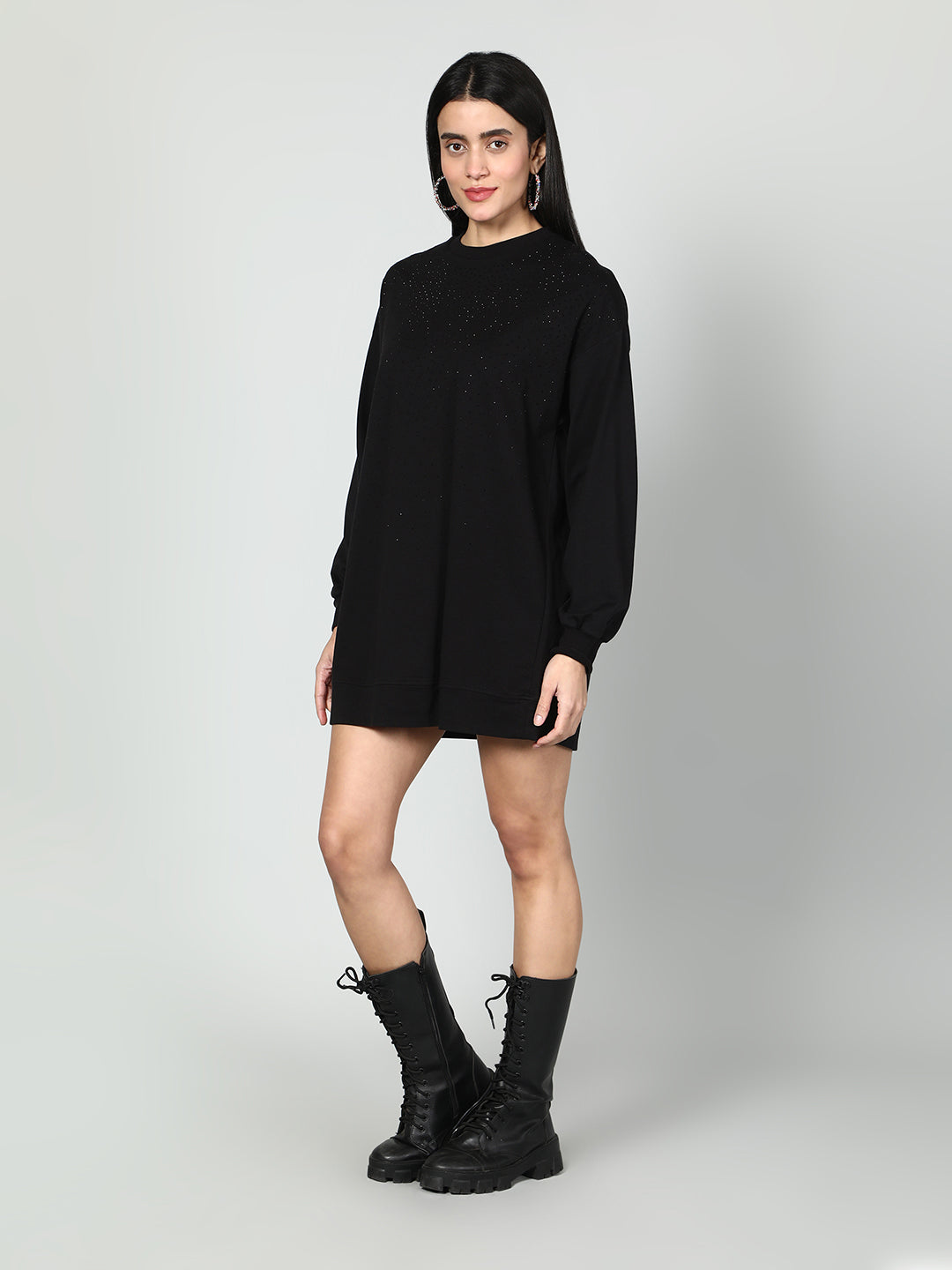 Gaiia Women Embellished Full Sleeves Sweatshirt