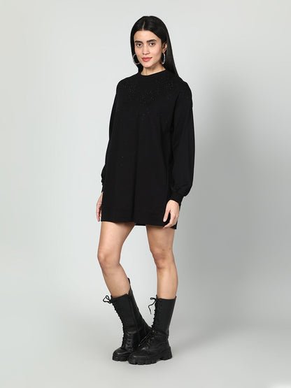 Gaiia Women Embellished Full Sleeves Sweatshirt