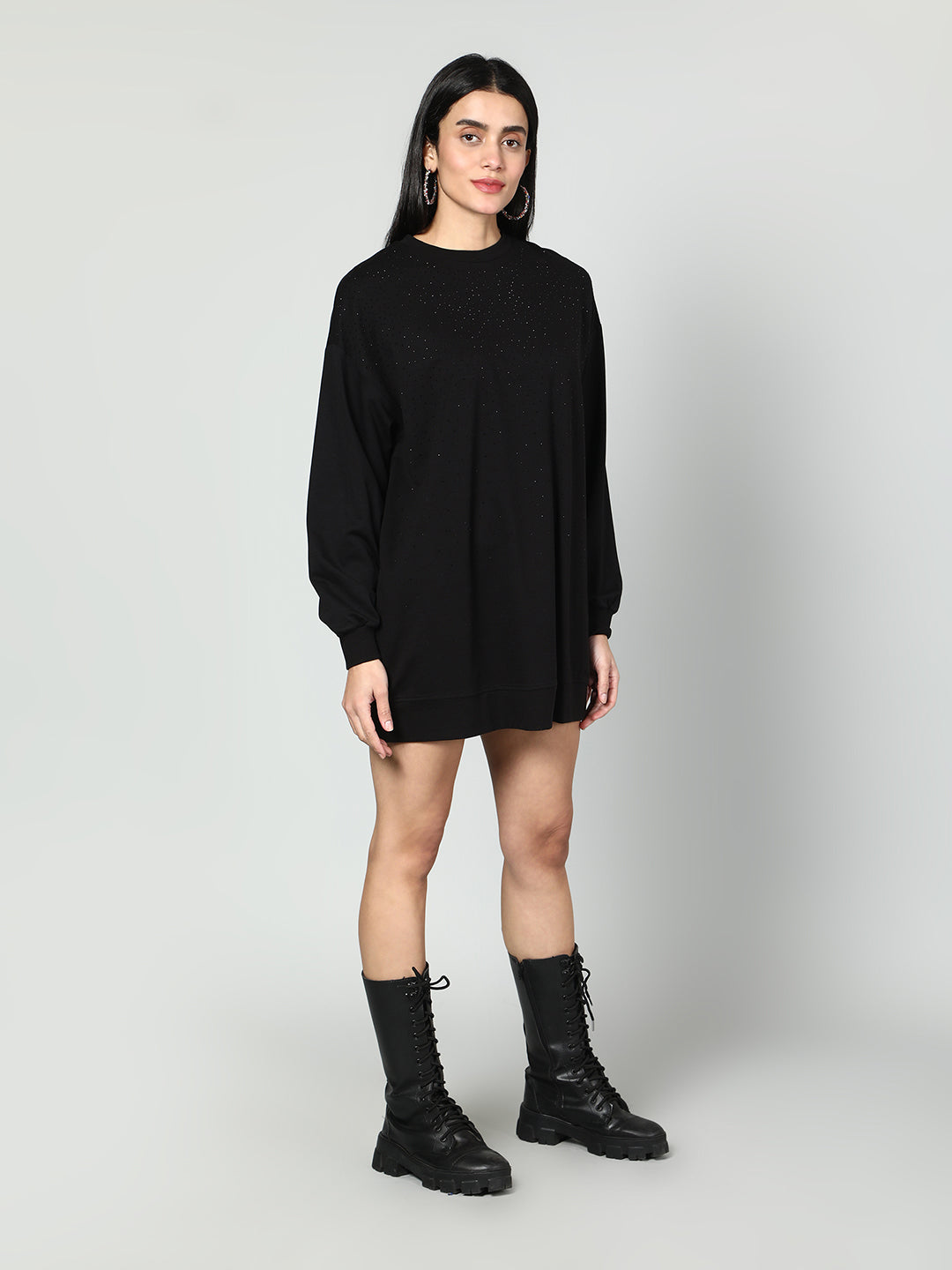 Gaiia Women Embellished Full Sleeves Sweatshirt